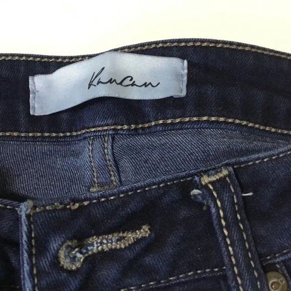 KanCan Jeans Womens‎ Dark Wash High Rise Skinny Jeans Distressed Raw Hem Size 9 - Picture 3 of 8